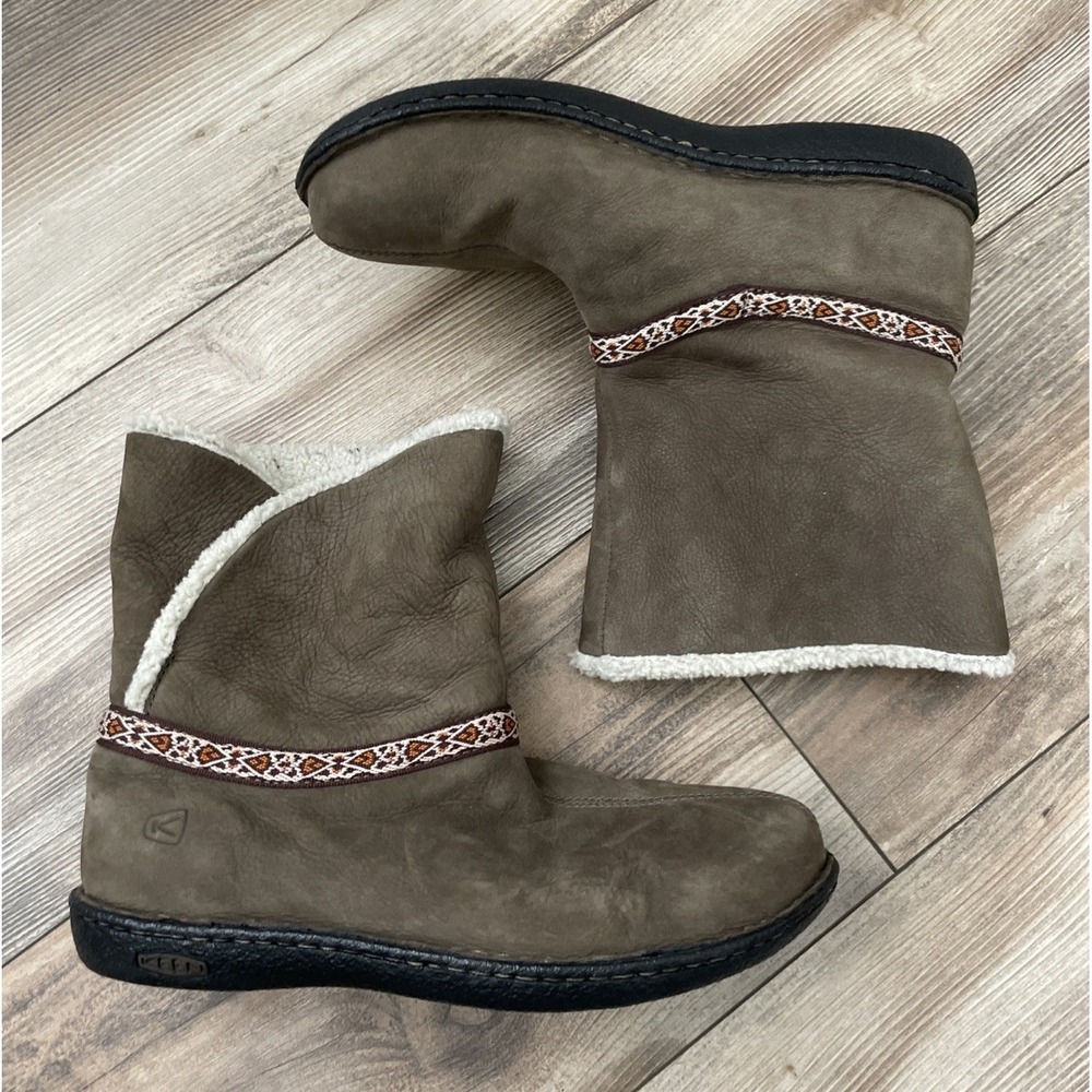 KEEN Galena Mid Leather Boots | Women's 9.5 | Pull-On